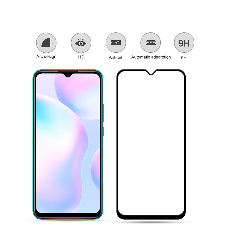 MOCOLO Secondary Hardening Screen Protector for Xiaomi Redmi 9A, HD Clear Silk Printing Full Coverage Full Glue Tempered Glass Film MOCOLO Secondary Hardening Screen Protector for Xiaomi Redmi 9A, HD Clear Silk Printing Full Coverage Full Glue Tempered Glass Film